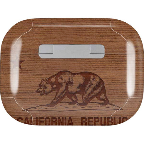 California Wood Flag AirPods Skins